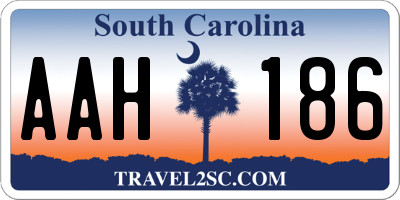 SC license plate AAH186