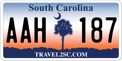 SC license plate AAH187