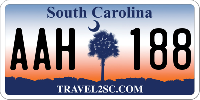 SC license plate AAH188