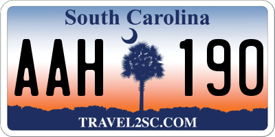 SC license plate AAH190