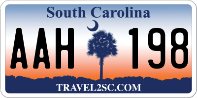 SC license plate AAH198