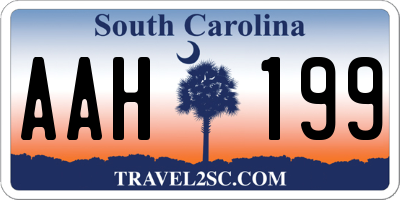 SC license plate AAH199