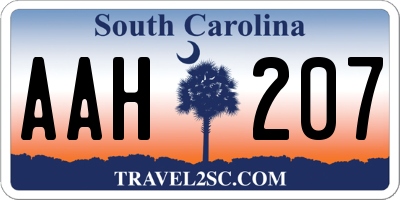 SC license plate AAH207