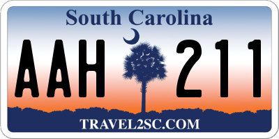 SC license plate AAH211