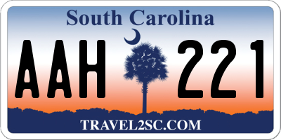 SC license plate AAH221