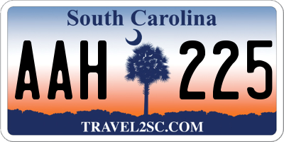 SC license plate AAH225