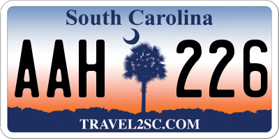 SC license plate AAH226