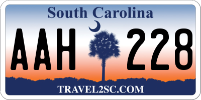 SC license plate AAH228