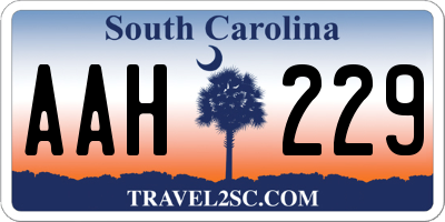 SC license plate AAH229