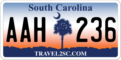 SC license plate AAH236