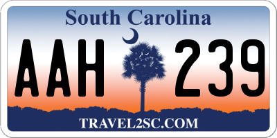 SC license plate AAH239