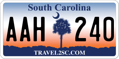 SC license plate AAH240