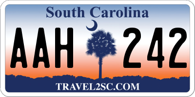 SC license plate AAH242