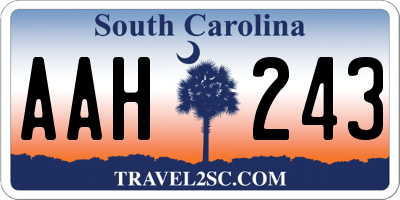 SC license plate AAH243