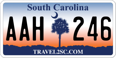 SC license plate AAH246