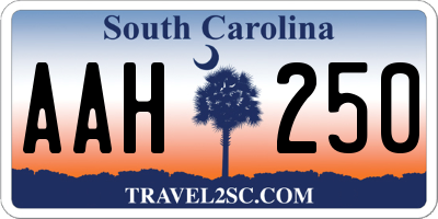 SC license plate AAH250