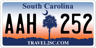 SC license plate AAH252