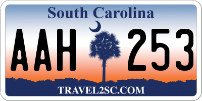 SC license plate AAH253