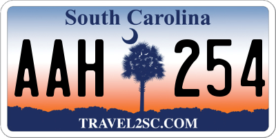 SC license plate AAH254