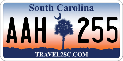 SC license plate AAH255