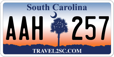 SC license plate AAH257