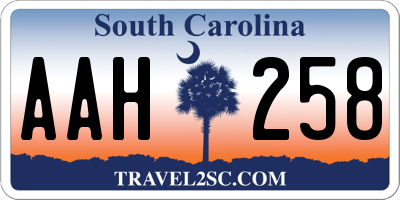 SC license plate AAH258