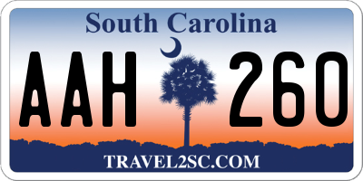 SC license plate AAH260