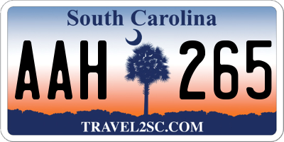 SC license plate AAH265
