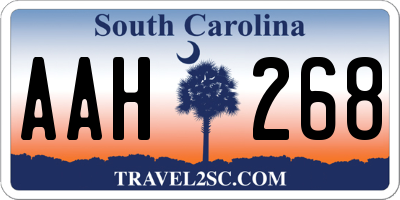 SC license plate AAH268