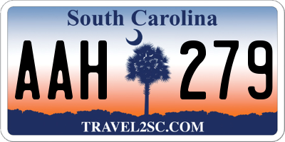 SC license plate AAH279