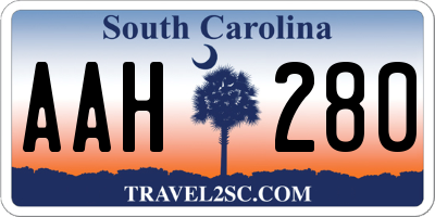 SC license plate AAH280