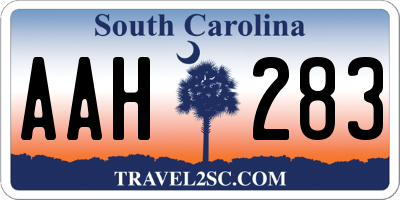 SC license plate AAH283