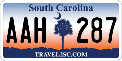 SC license plate AAH287