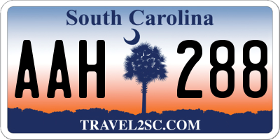 SC license plate AAH288