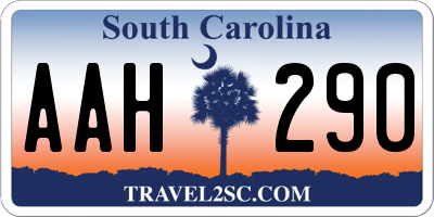 SC license plate AAH290