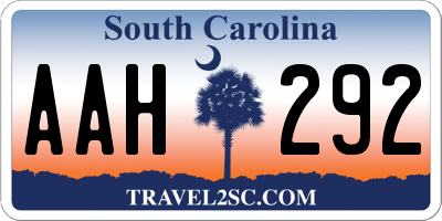 SC license plate AAH292