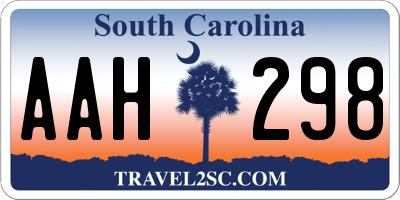 SC license plate AAH298