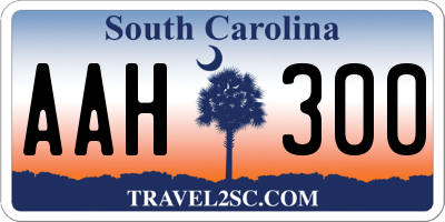 SC license plate AAH300