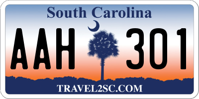 SC license plate AAH301