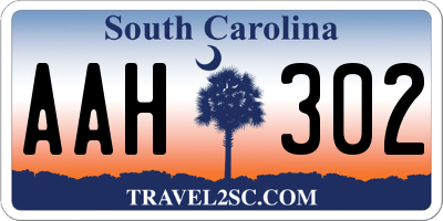 SC license plate AAH302