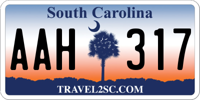 SC license plate AAH317