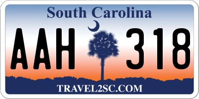 SC license plate AAH318