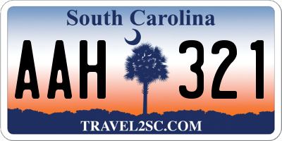 SC license plate AAH321