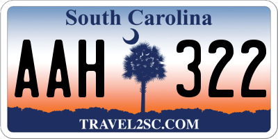 SC license plate AAH322
