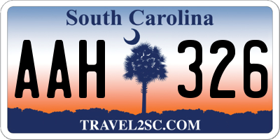 SC license plate AAH326