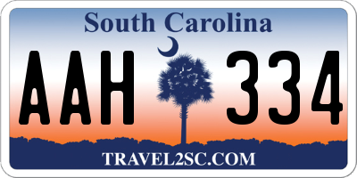 SC license plate AAH334