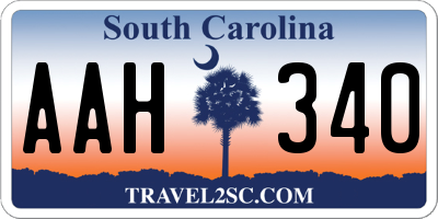 SC license plate AAH340