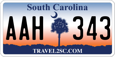 SC license plate AAH343