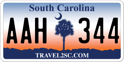 SC license plate AAH344