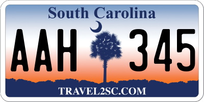 SC license plate AAH345